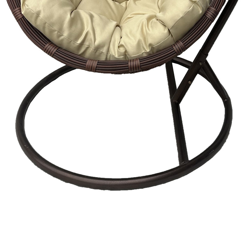 Cuib de leagan Cungo, Metal si ratan PE, 125x105x195 cm - Maro