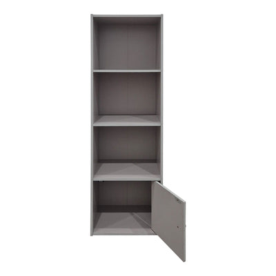 Detaliu material și finisaj pentru Lenobia column Bibliotecă cu cabinet light gri 30.5x24x95cm