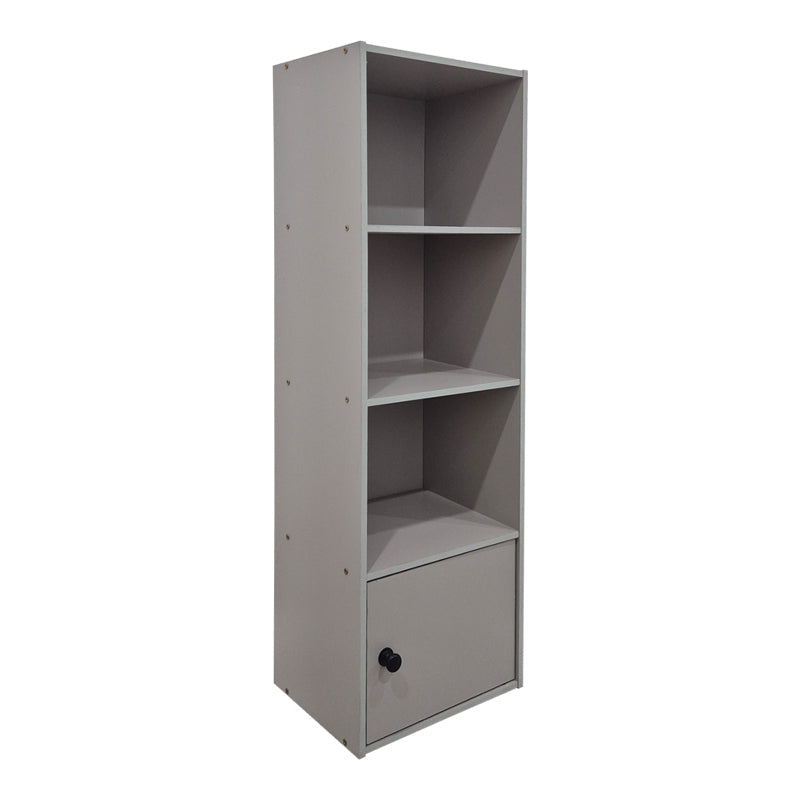 Bibliotecă Lenobia cu dulăpior, gri, 31x24x95 cm