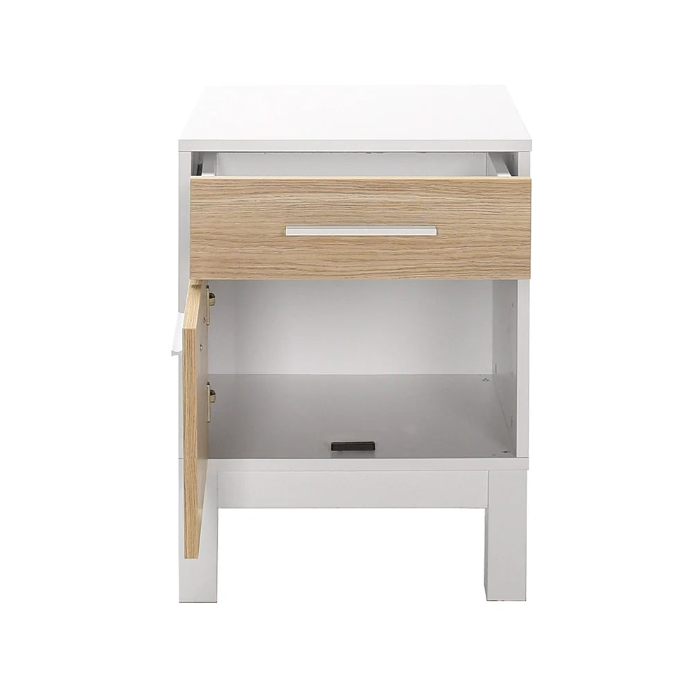 Noptiera KMD-1411-MB-1 Home Collection® London, 2 sertare, Alb, 45x60x40 cm