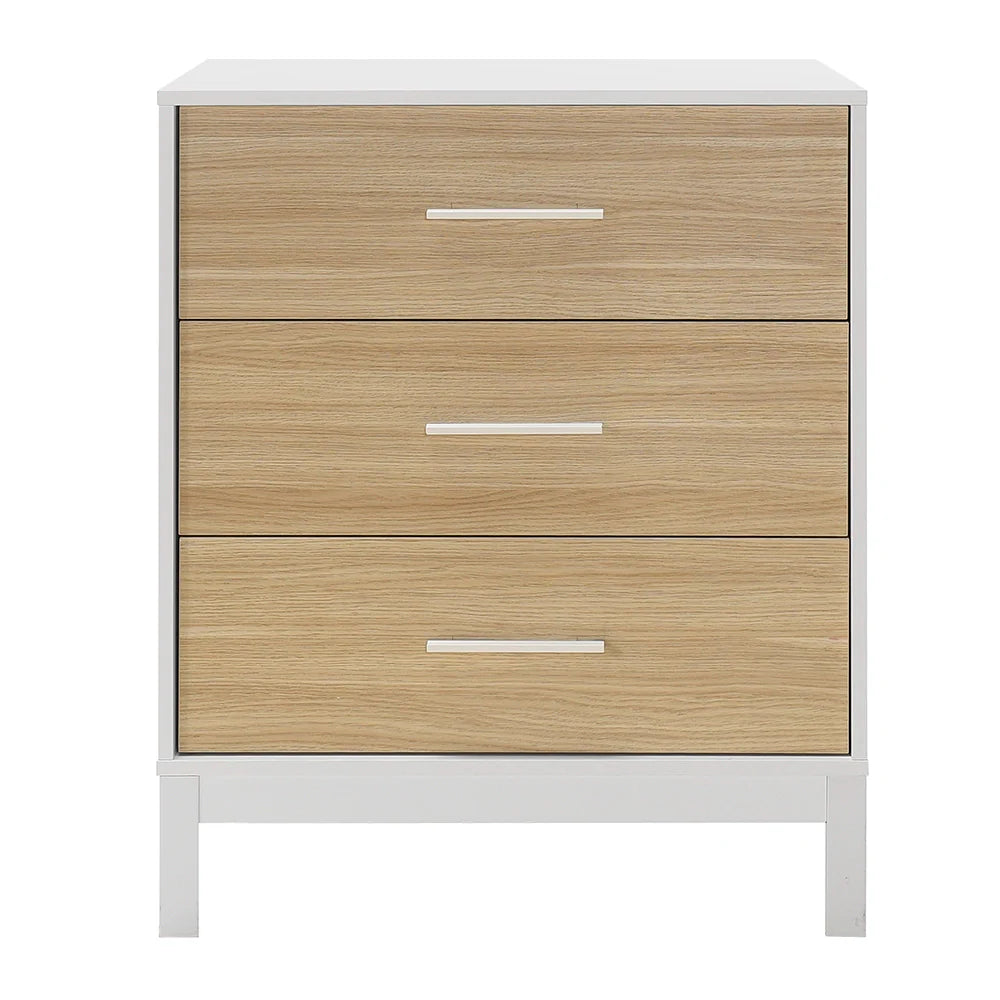 Comoda SFN-1403-MB-1 Home Collection® London, 3 sertare, Alb - Stejar, 73x88x45 cm