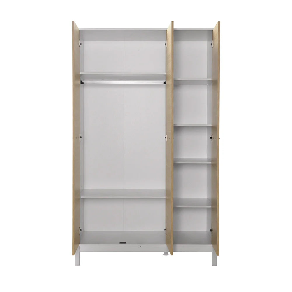 Dulap Haine GRD-1430-MB-3 Home Collection® London, 3 usi, Alb - Stejar, 120x202x52 cm