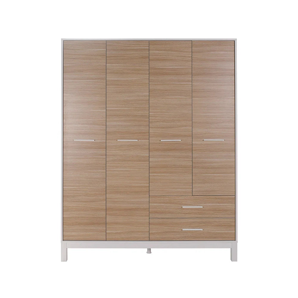 Dulap Haine GRD-1442-MB-3 Home Collection® London, 4 usi si 2 sertare, Alb - Stejar, 159x202x52 cm