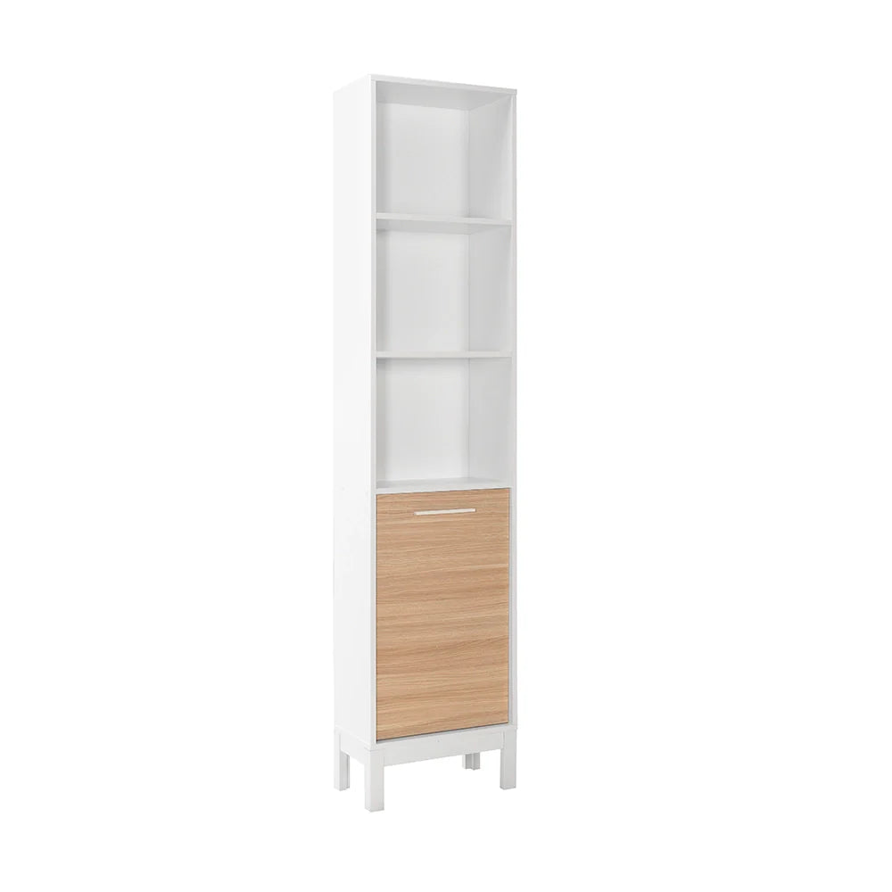 Biblioteca KTP-1410-MB-1 Home Collection® London, 5 rafturi si usa, Alb, 45x202x26 cm