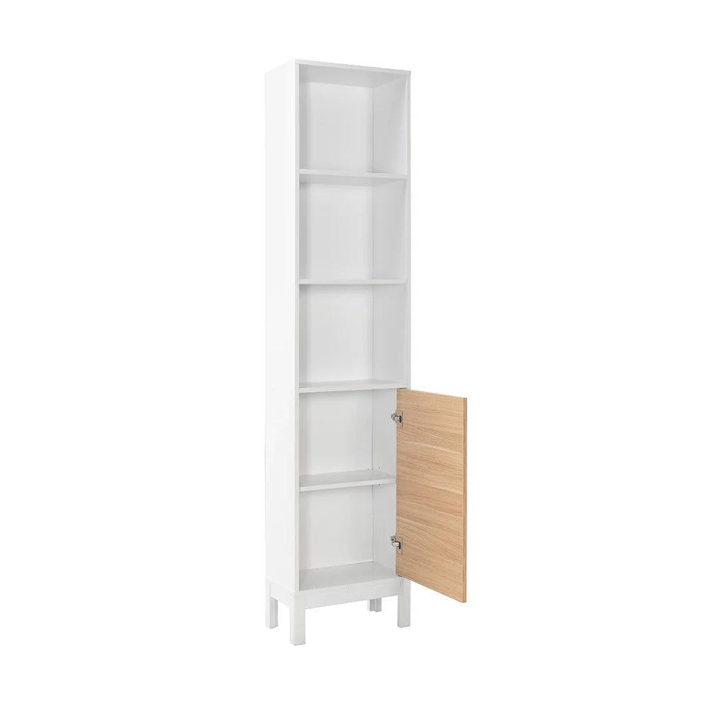 Biblioteca KTP-1410-MB-1 Home Collection® London, 5 rafturi si usa, Alb, 45x202x26 cm