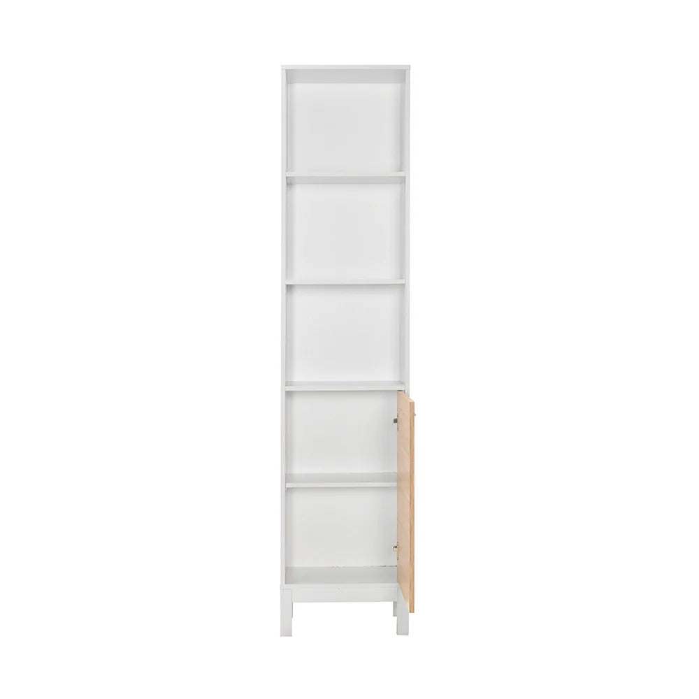 Biblioteca KTP-1410-MB-1 Home Collection® London, 5 rafturi si usa, Alb, 45x202x26 cm