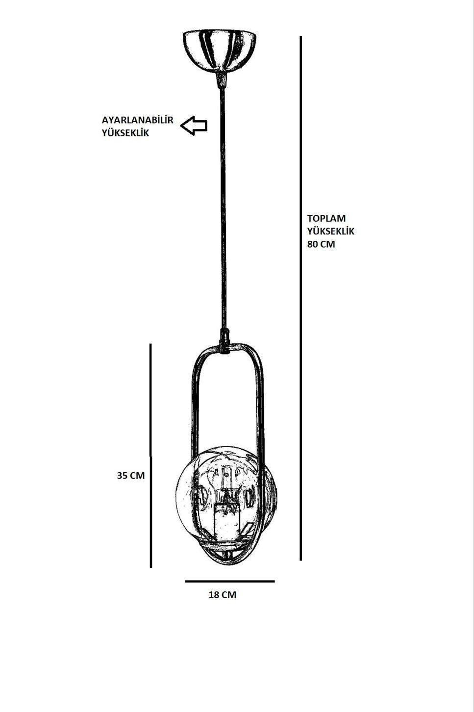 Lustra Ahu Chandelier, Alb, 18x18x70 cm