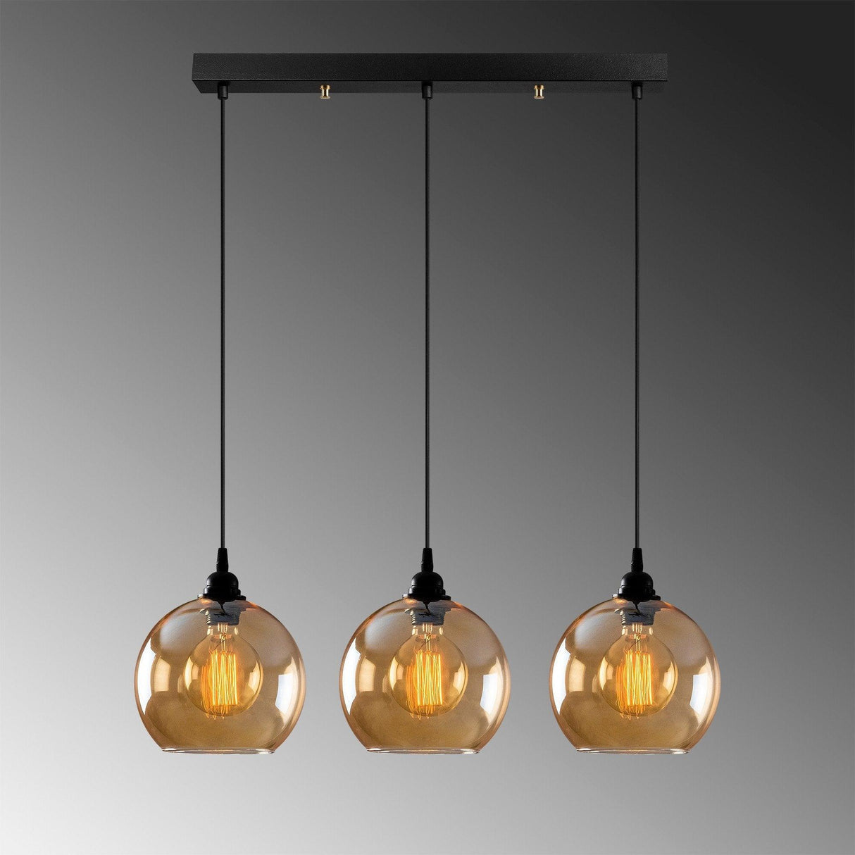 Lustra Amalara, Auriu - Negru, 20x20x116 cm