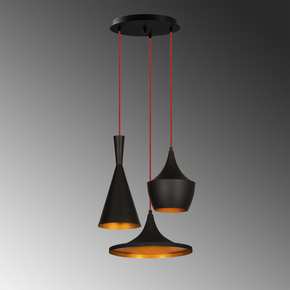 Lustra Amelie, Negru - Auriu, 51x51x130 cm