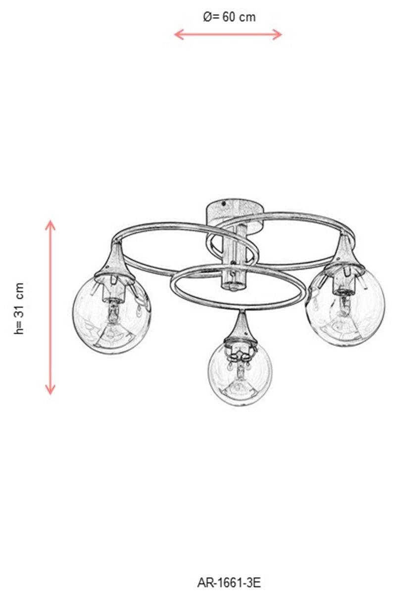 Lustra AR Chandelier, 60x60x31 cm - Auriu