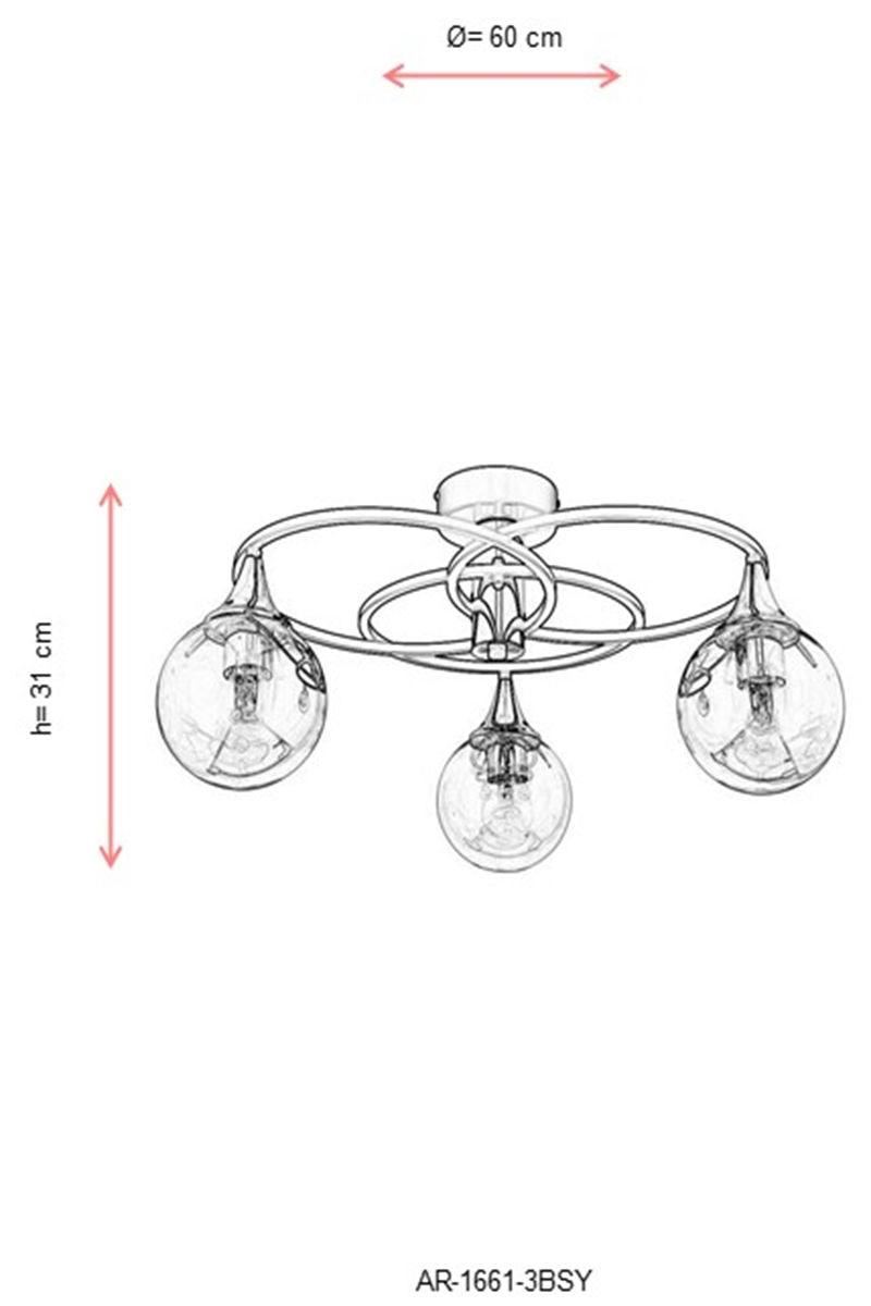 Lustra AR Chandelier, 60x60x31 cm - Bronz negru