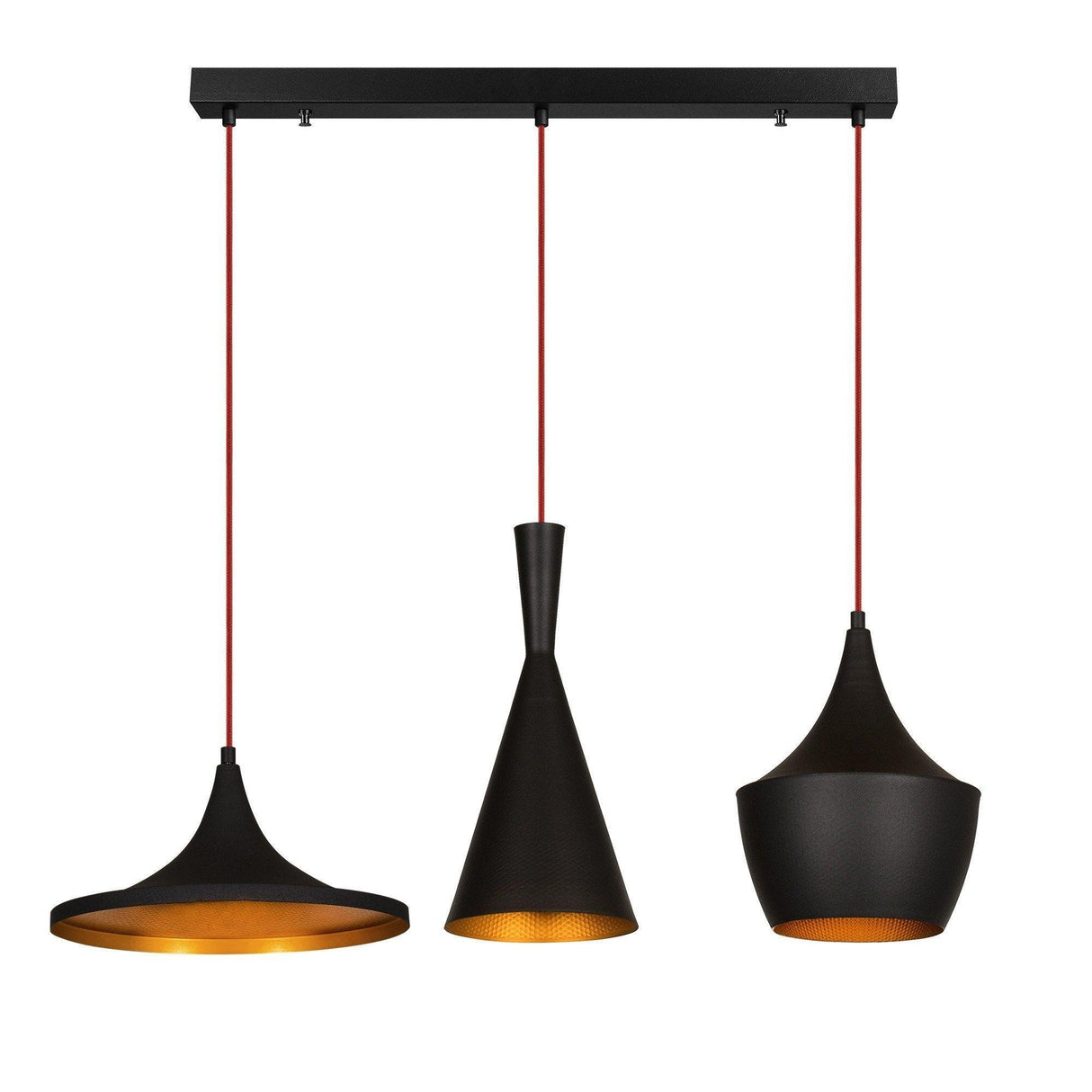 Lustra Archa, Negru - Auriu, 80x80x130 cm