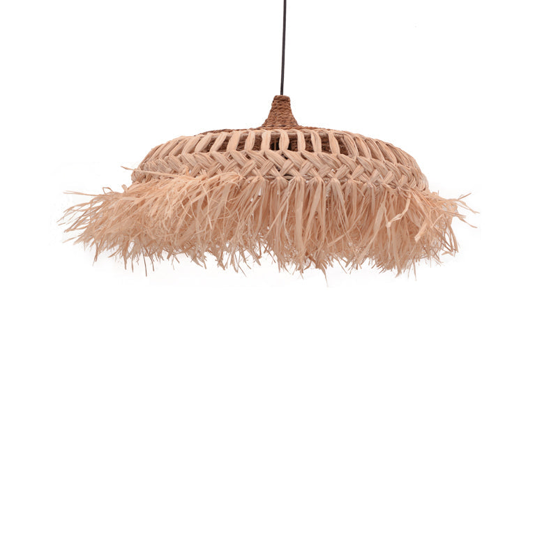 Lustra Borobe din fibre eco, Natural, 80x80x45 cm