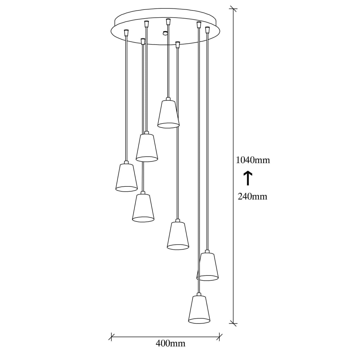 Lustra Candelabra, Negru, 50x50x104 cm