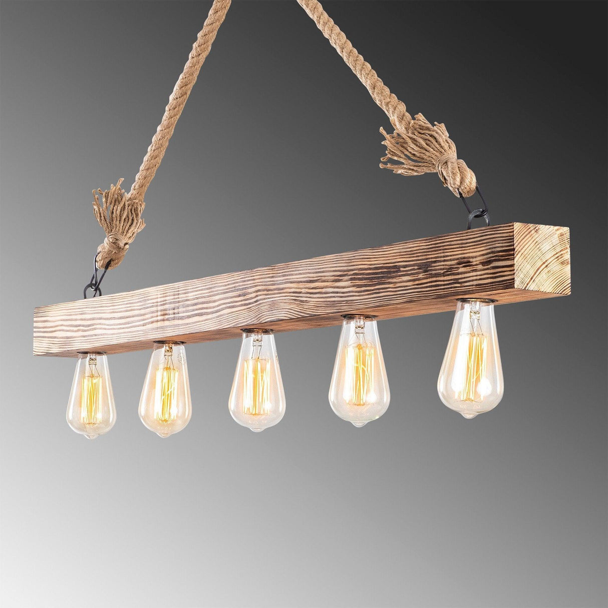 Lustra Candelaria 106, Lemn, Natural, 10x10x53 cm