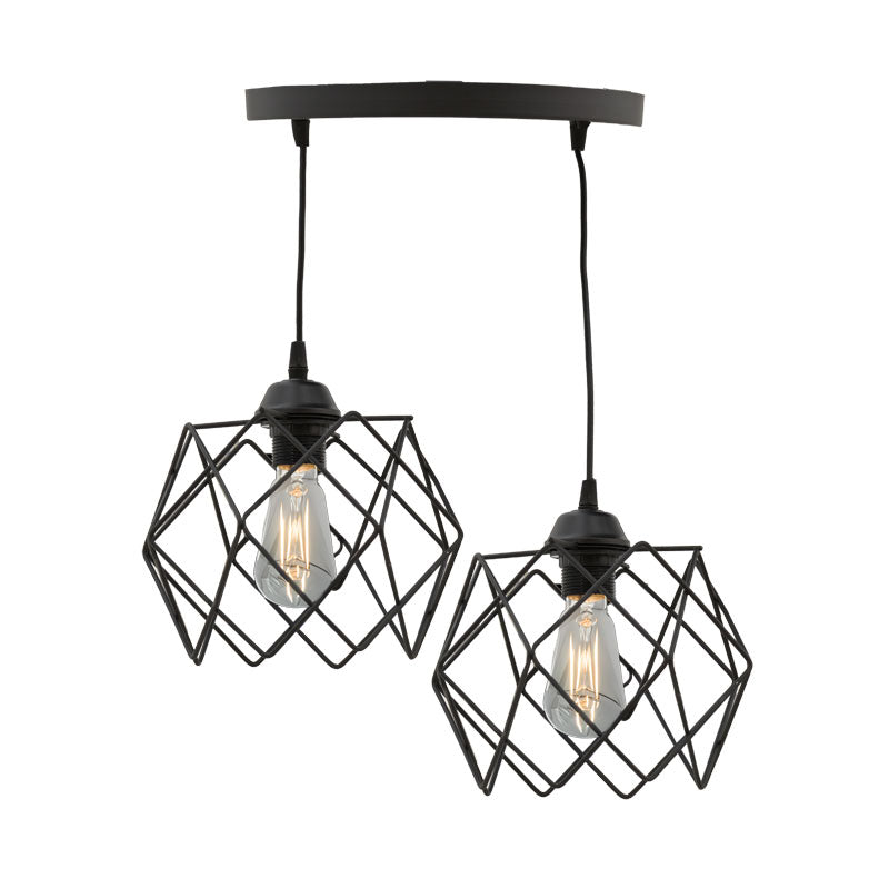 Lustra cu 2 lumini Zocie, Negru, 30x30x70 cm