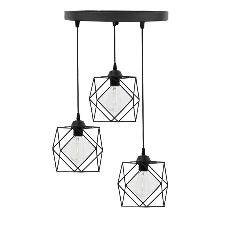 Lustra cu 3 lumini Karin, negru, 30x30x90 cm