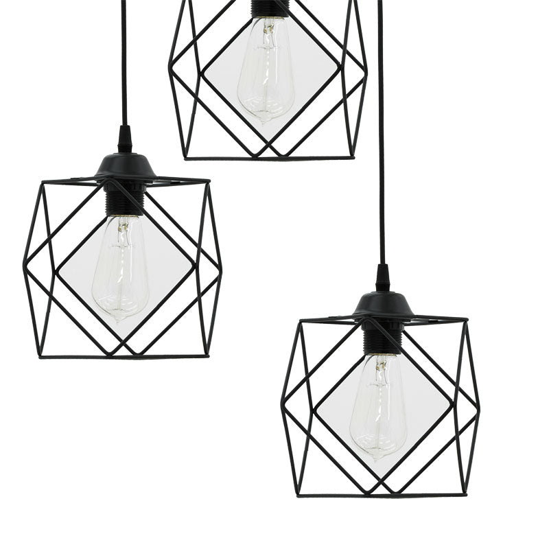 Lustra cu 3 lumini Karin, negru, 30x30x90 cm