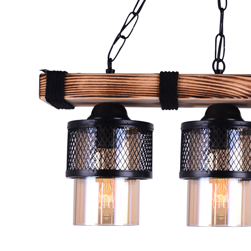 Lustra cu 3 lumini PWL-1046, negru-nuc, 50x15x65 cm