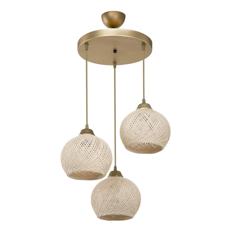 Lustra cu trei lumini PWL-1121, crem-auriu, 40x75 cm - Lustra cu trei lumini PWL-1121, crem-auriu, 40x75 cm - 147-000067