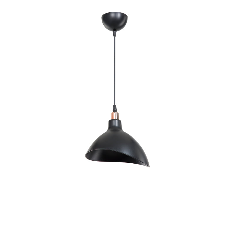 Lustra de tavan cu un singur bec Oufoa, Alb - Negru, D22x22 cm - Lustra de tavan cu un singur bec Oufoa, Alb - Negru, D22x22 cm