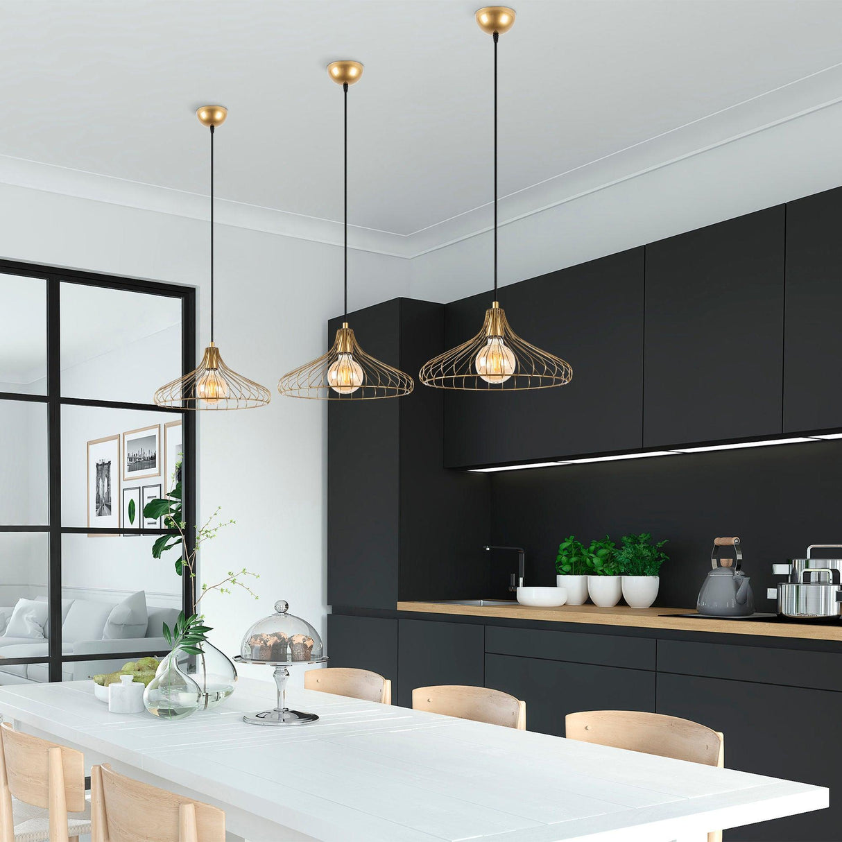 Lustra DEPAY Chandelier, Auriu, 36x36x22 cm