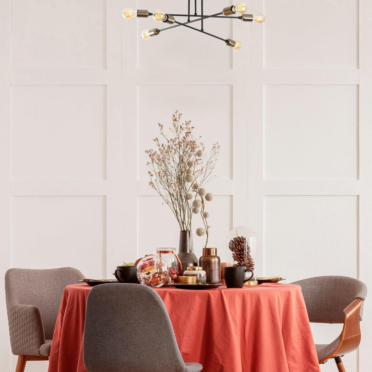 Lustra Fleur Chandelier, Negru, 12x12x27 cm