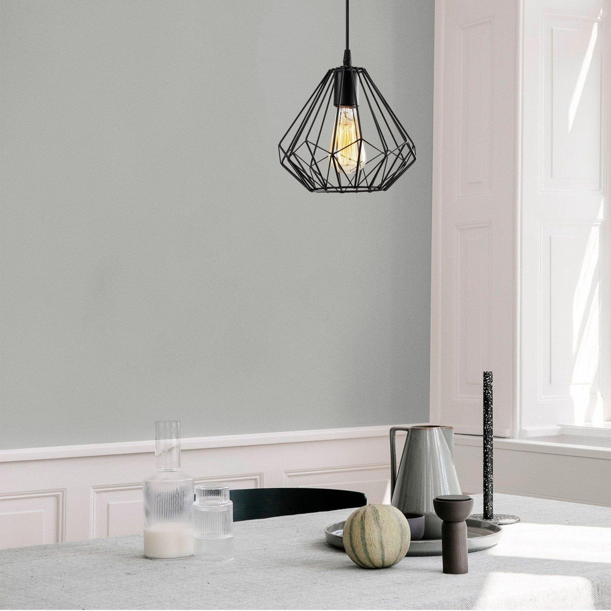 Lustra Fumelamp, Negru, 23x23x117 cm