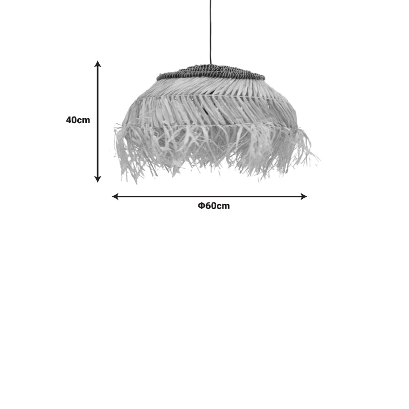 Lustra Hengiole din fibre eco, negru-Natural, 60x60x40 cm