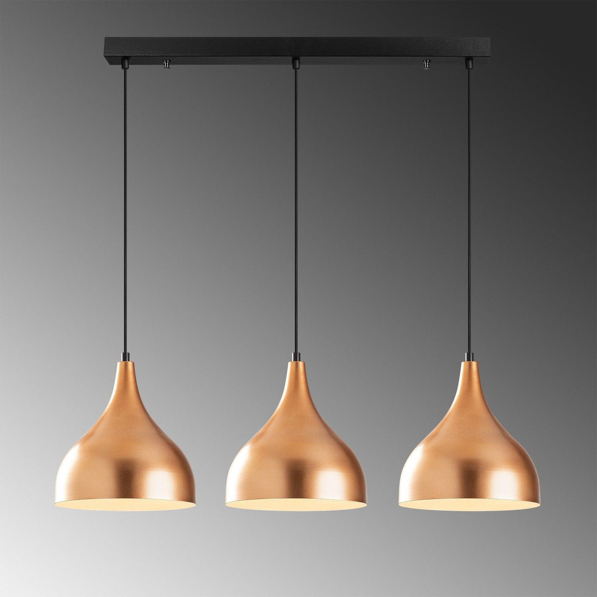 Lustra Konion, Cupru - Negru, 26x26x126 cm