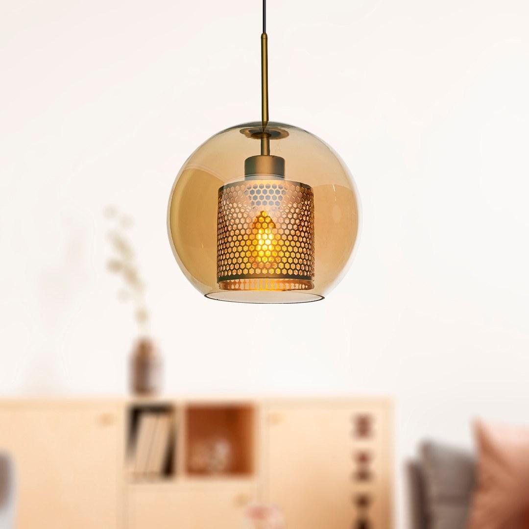 Lustra Krakow 3 Chandelier, Chihlimbar, 25x25x120 cm