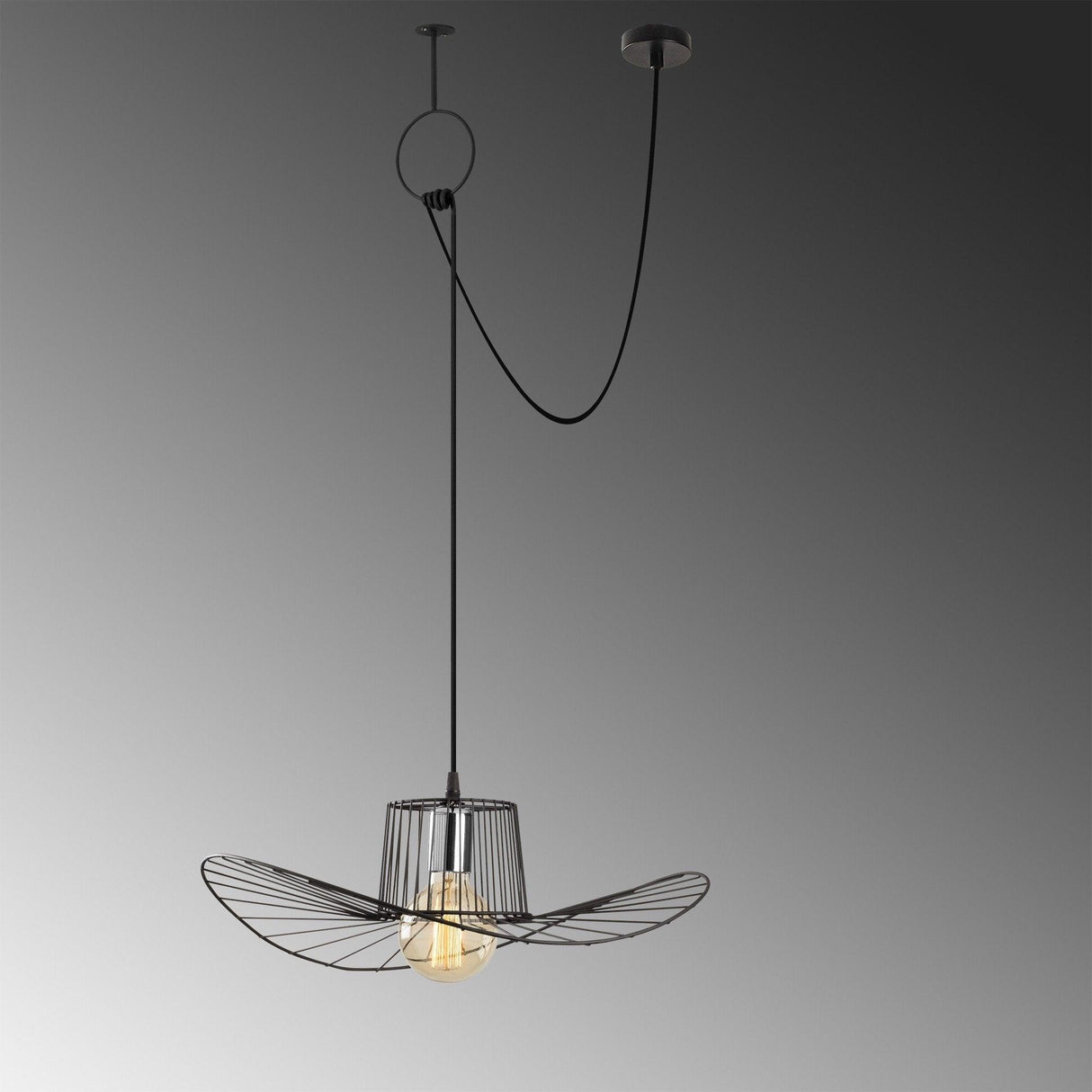 Lustra Lady, Negru, 50x50x14 cm