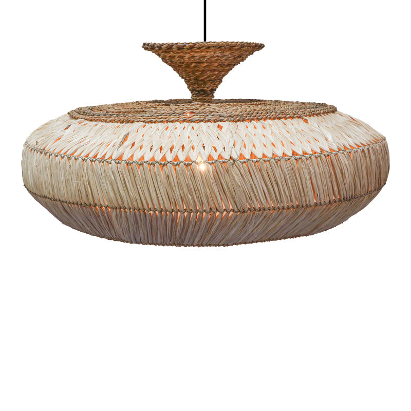 Lustra Lafrene din fibre eco, Natural, 90x90x43 cm