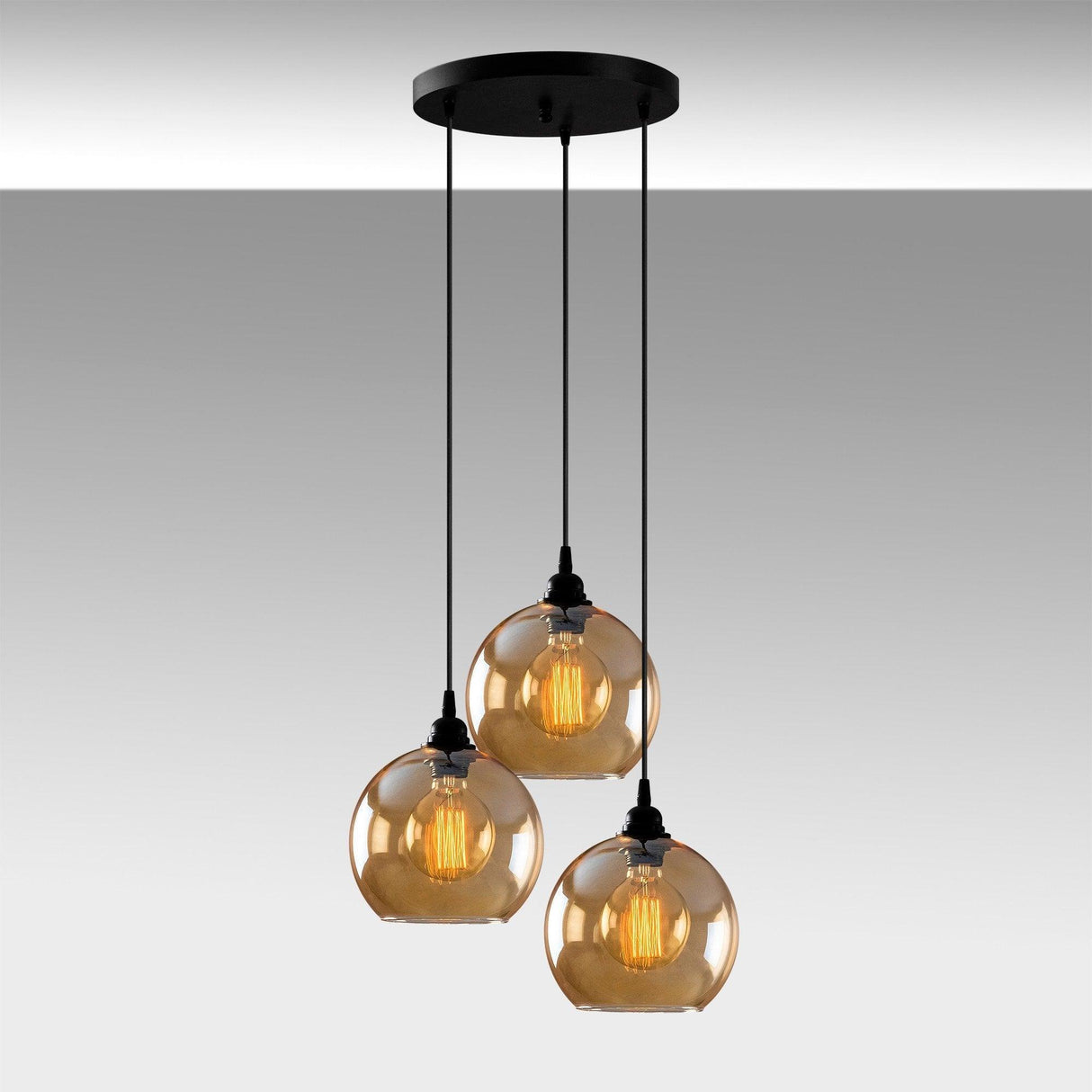 Lustra Lampal, Auriu - Negru, 20x20x116 cm