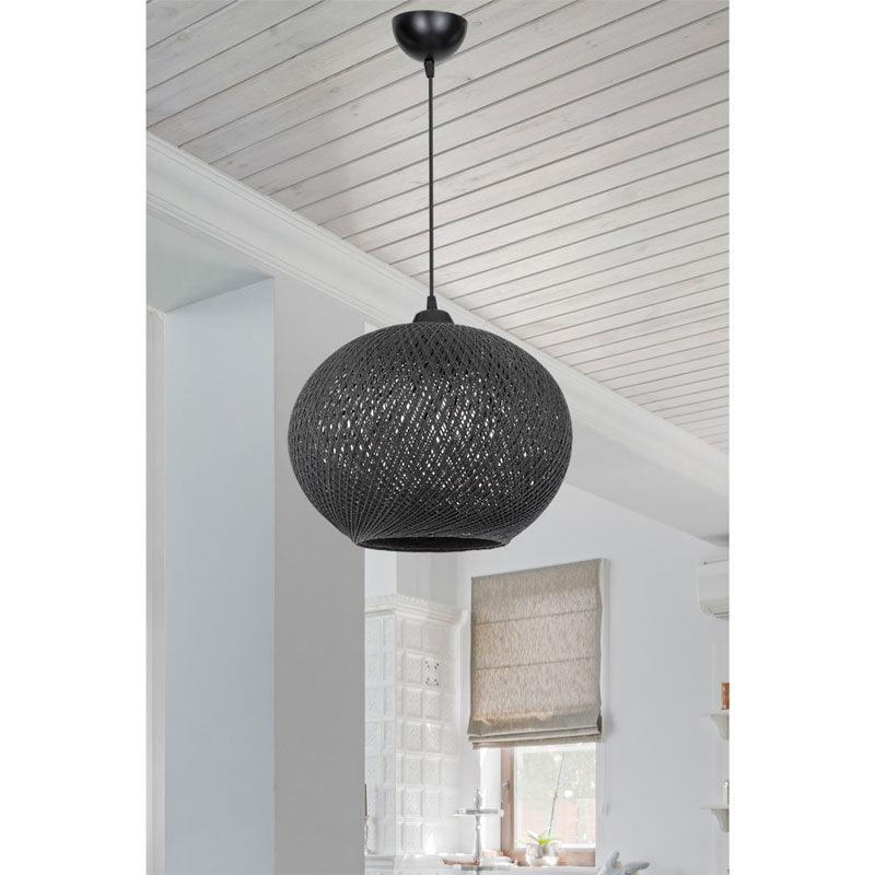 Lustra Leshia Ε27, Negru - Maro, D38x75 cm - Lustra Leshia Ε27, Negru - Maro, D38x75 cm