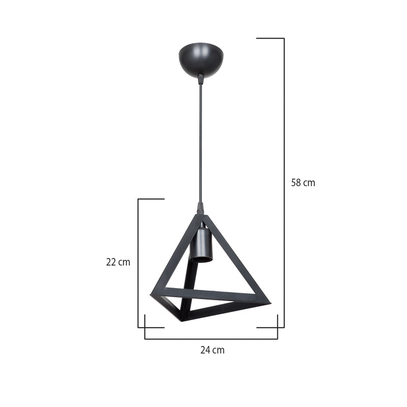 Lustra Lesly, Negru, 24x24x22 cm