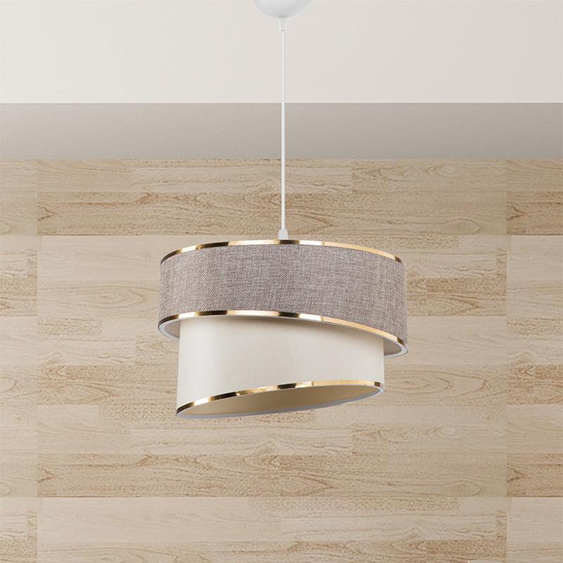 Lustra Loopy Ε27, Bej - Alb, D30x63 cm - Bej