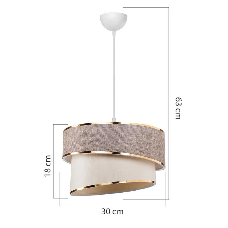 Lustra Loopy Ε27, Bej - Alb, D30x63 cm - Bej