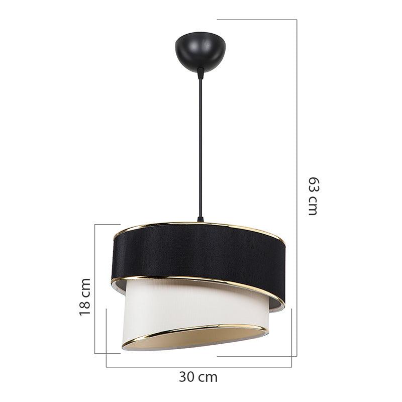 Lustra Loopy Ε27, Bej - Alb, D30x63 cm - Alb