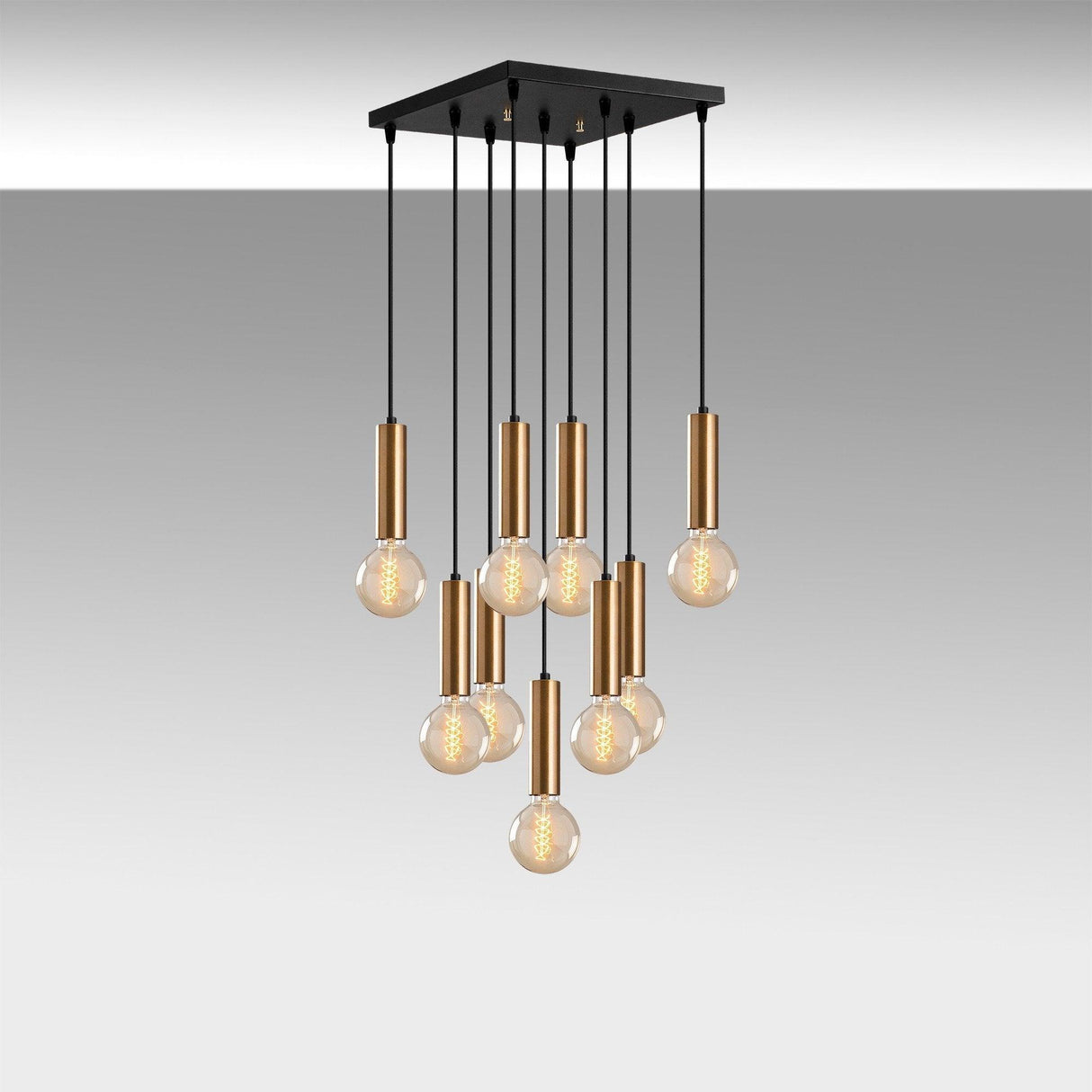 Lustra Lumie, Auriu - Negru, 4x4x136 cm