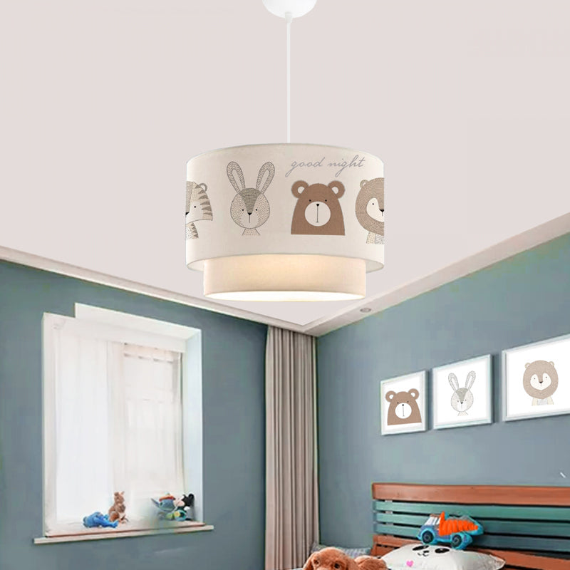 Lustra pentru copii PWL-1096, PVC, D30x20 cm - Alb-Gri-Maro