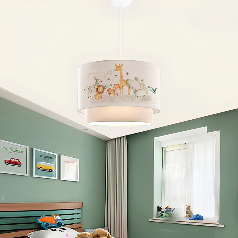 Lustra pentru copii PWL-1097, PVC, D30x20 cm - Alb-Gri-Portocaliu