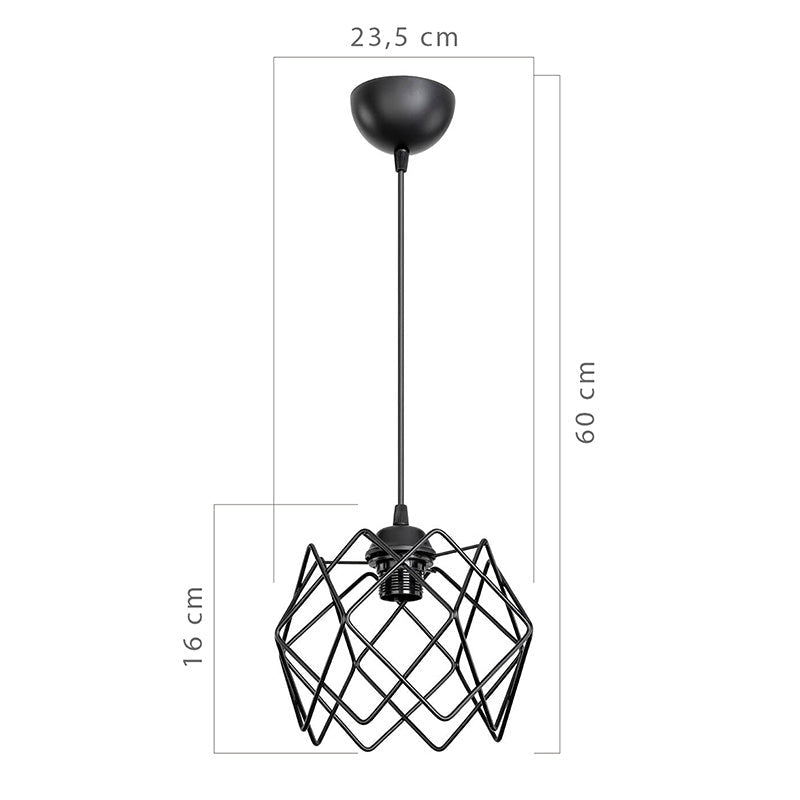Lustra PWL-1021, Negru, 23x23x60 cm