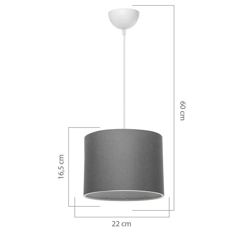 Lustra PWL-1115, D22x60 cm - Gri