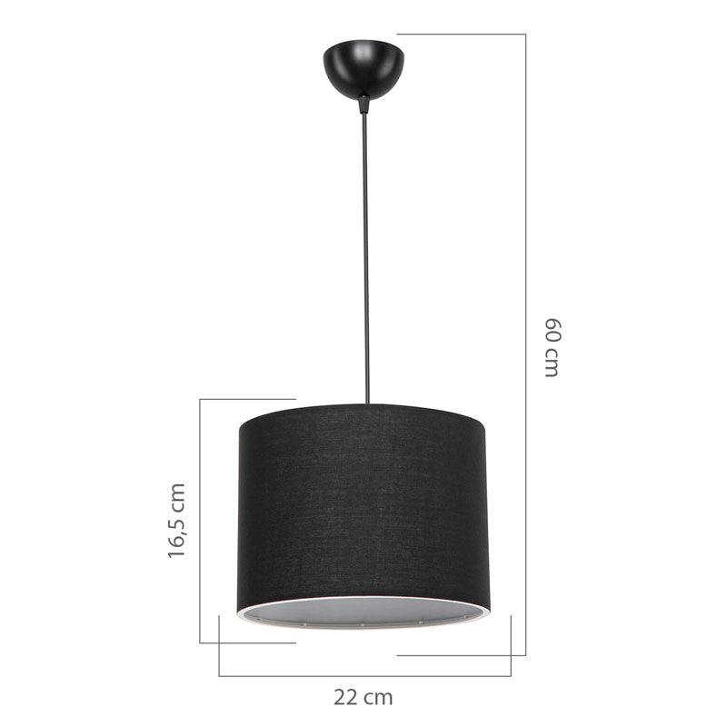 Lustra PWL-1115, D22x60 cm - Negru