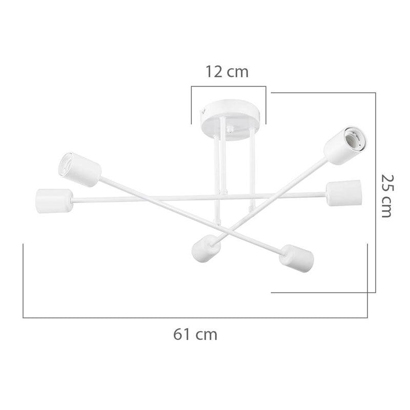 Lustra PWL-1122, D61x25 cm - Alb