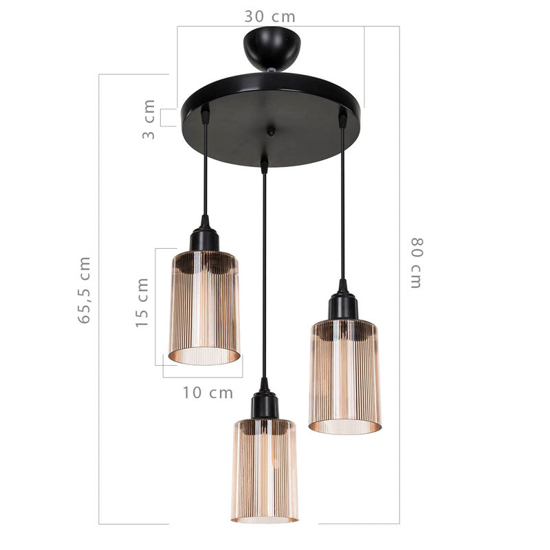 Lustra PWL-1195, Negru, 30x30x80 cm