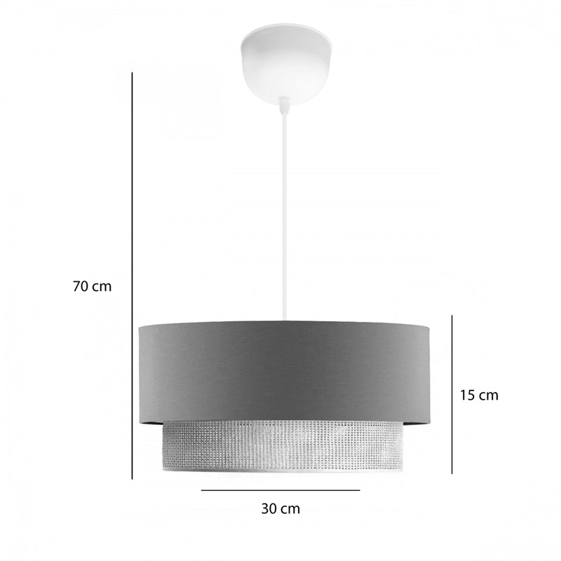 Lustra Sombre tesatura, gri-galben, 30x15x70 cm