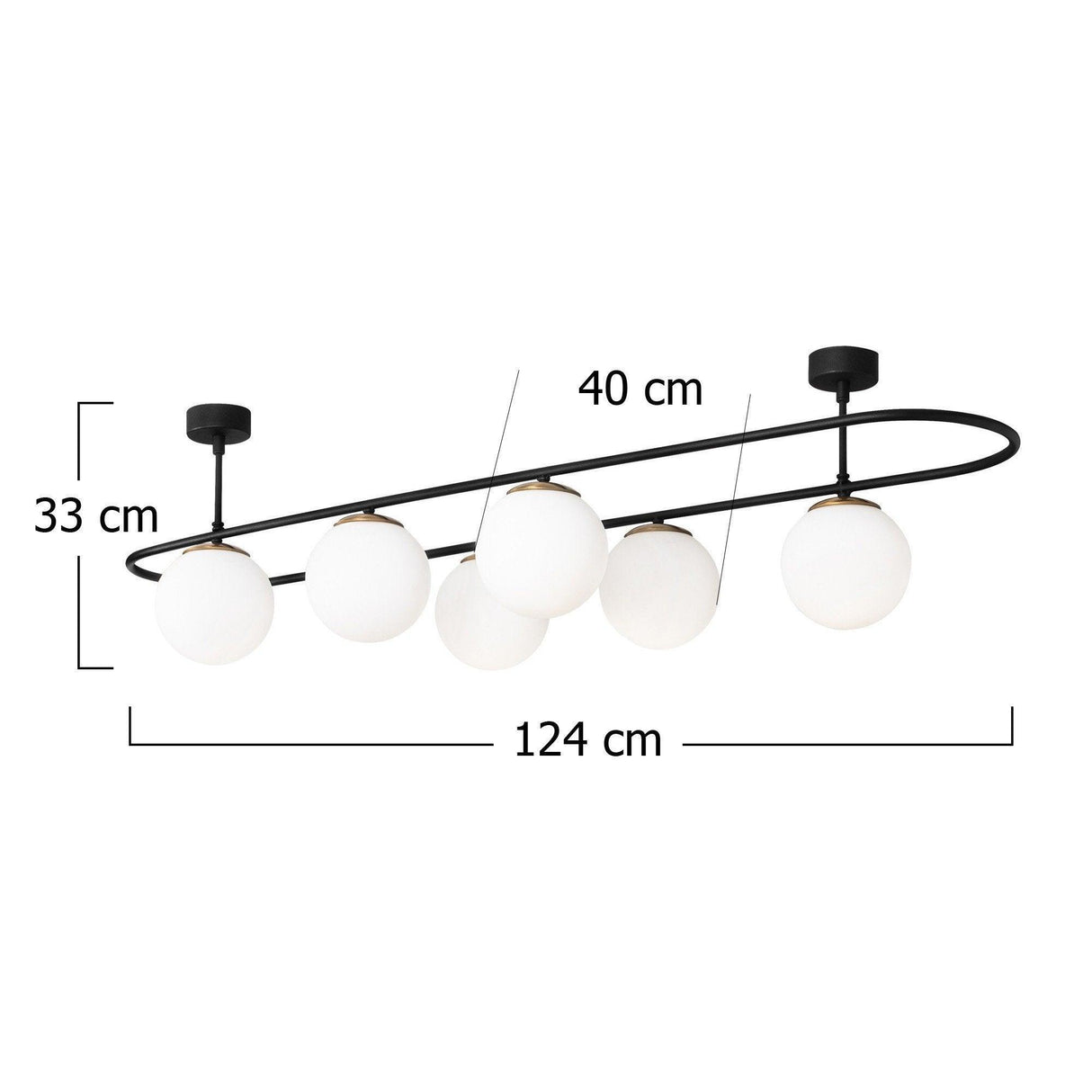 Lustra Sparklight, Negru, 15x15x33 cm