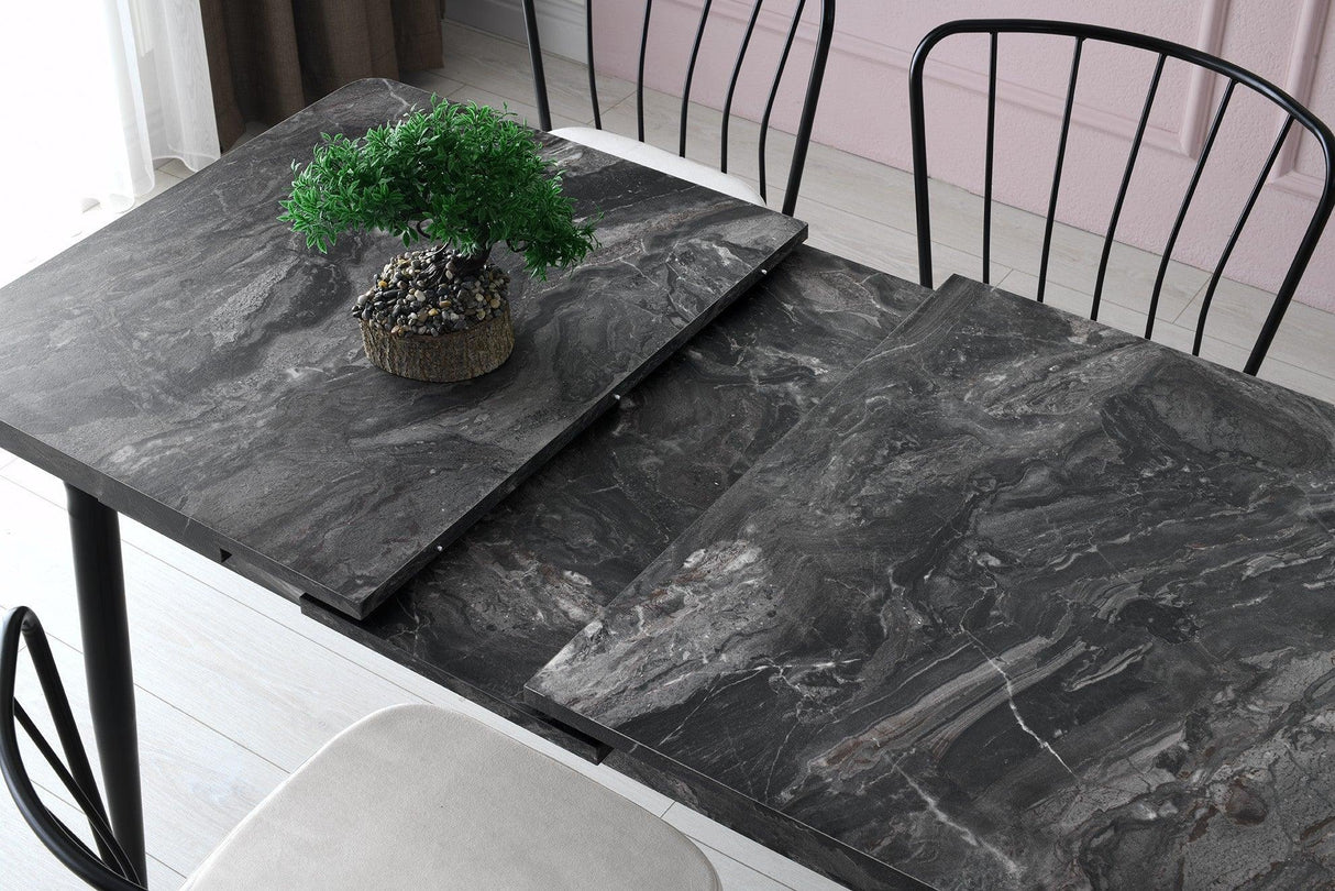 Masa Bucatarie Ay, Gri - Alb - Maro, 120x75x70 cm - Gri